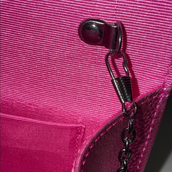 KURT GEIGER NEW Glittery Pink Clutch multi way crossbody Bag - Picture 7 of 10